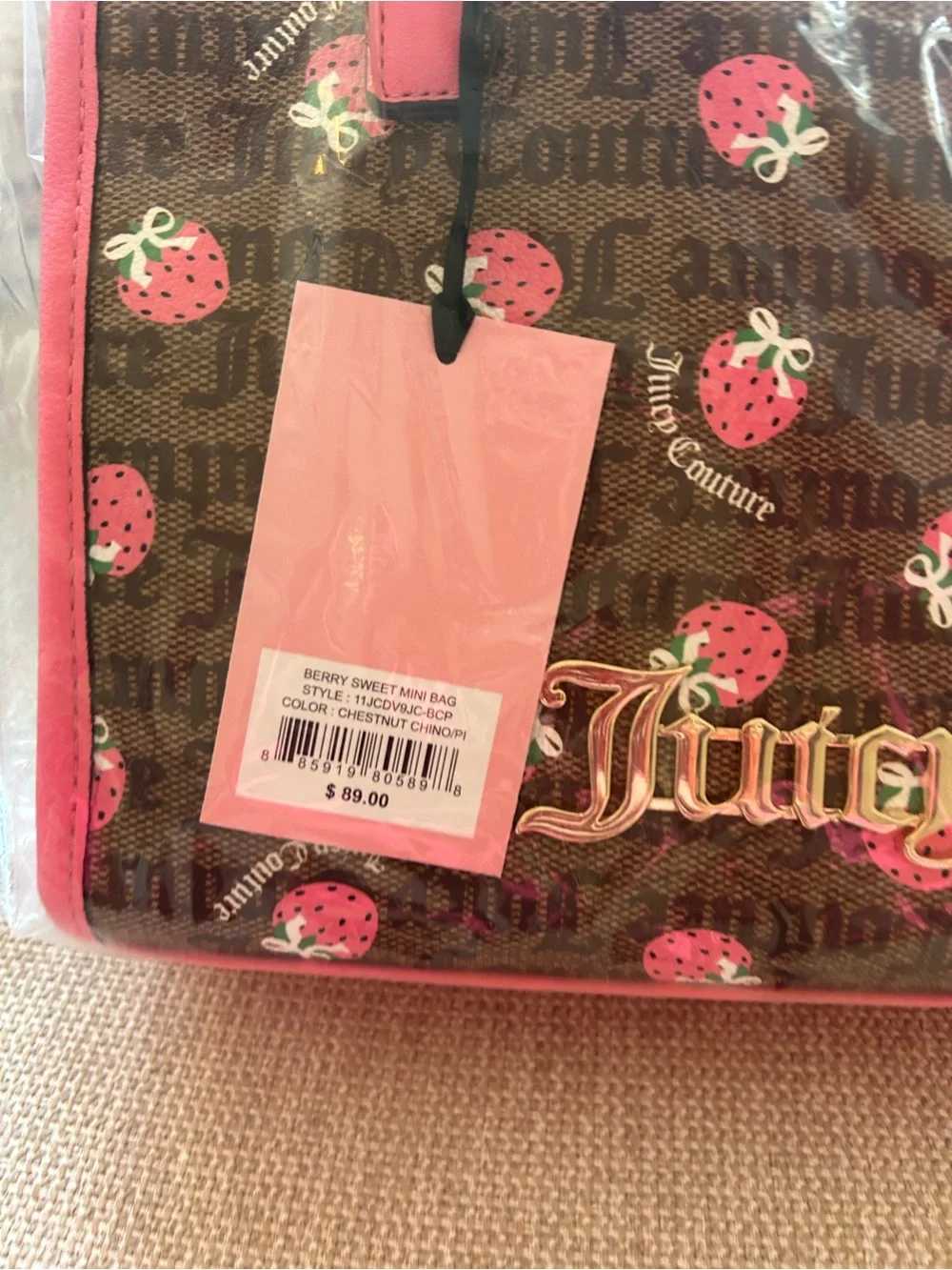 NWT JUICY COUTURE strawberry 🍓 small tote bag.